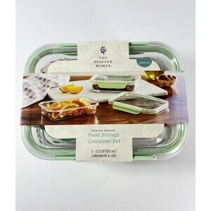 2 Pack Pioneer Woman Painted Meadow 2.3-Cup Tritan Food Storage Containers w/Lid